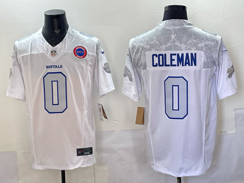 Men Buffalo Bills #0 Coleman Nike White 2025 Rivalries Collection Limited NFL Jersey 004